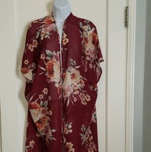 SALE Beautiful Long  Floral Kimono